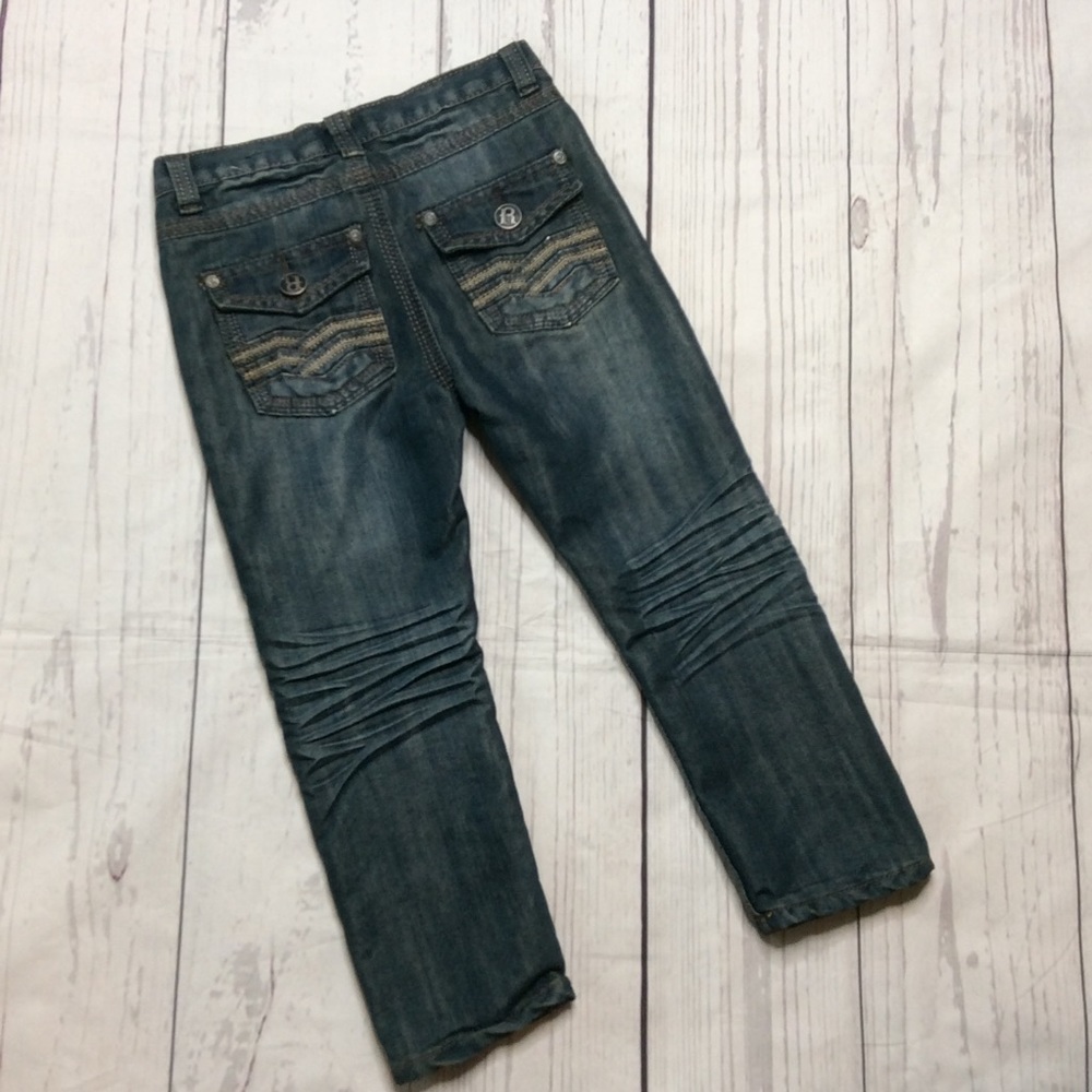 Rebel Girls Size 5 Distressed Flap Pockets Jeans